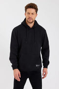Black Hooded Cotton Sweatshirt – Men's Kangaroo Pocket