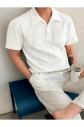 Men's Oversize Waffle Polo Button Tee