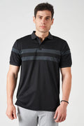 Kagi Stand Collar T-Shirt – Men's Black Panel Detail