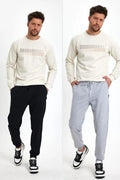 Men's 2-Pack Sweatpants – Black & Grey Elastic Leg Regular Fit
