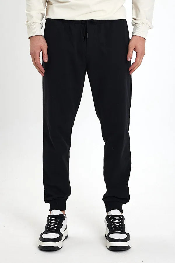 Men's 2-Pack Sweatpants – Black & Grey Elastic Leg Regular Fit